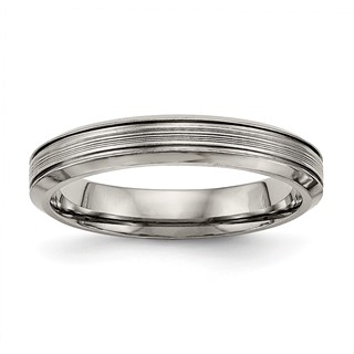 Chisel Titanium Polished 3.75mm Grooved Comfort Fit Band