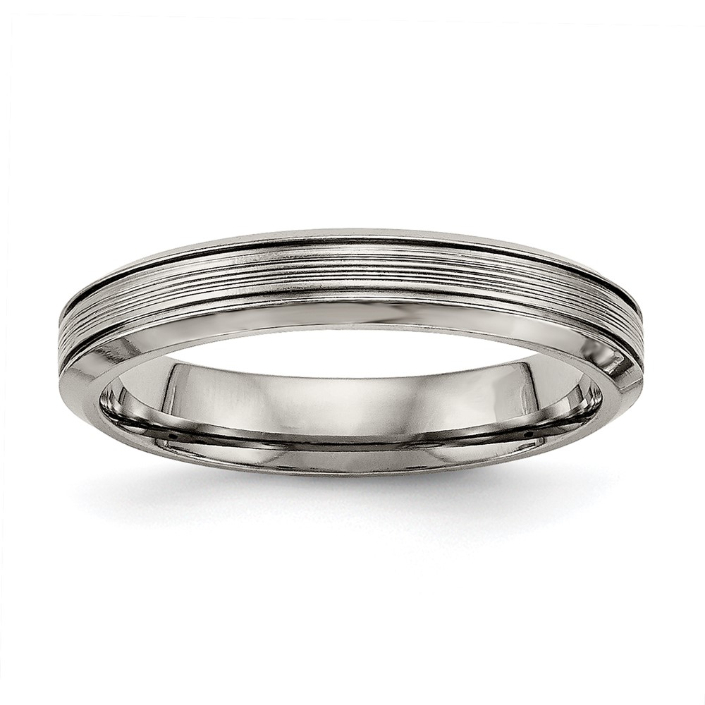 Titanium Polished 3.75mm Grooved Comfort Fit Band