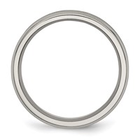 Chisel Titanium Brushed and Polished Concave 6mm Beveled Edge Band view 2