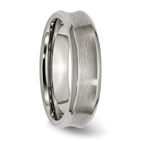 Chisel Titanium Brushed and Polished Concave 6mm Beveled Edge Band view 4
