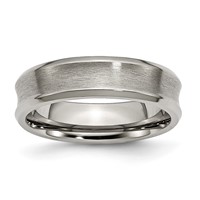 Chisel Titanium Brushed and Polished Concave 6mm Beveled Edge Band view 1