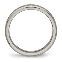Titanium Polished Band with CZ 3.75mm Grooved Comfort Fit view 2