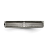 Titanium Polished Band with CZ 3.75mm Grooved Comfort Fit view 3