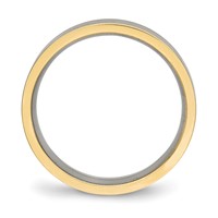 Chisel Titanium Polished Yellow IP-plated 5mm Grooved Comfort Fit Band view 2
