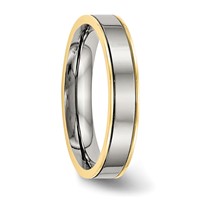 Chisel Titanium Polished Yellow IP-plated 5mm Grooved Comfort Fit Band view 4