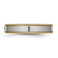 Chisel Titanium Polished Yellow IP-plated Band with CZ 5mm Grooved Comfort Fit view 3