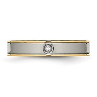 Chisel Titanium Polished Yellow IP-plated Band with CZ 5mm Grooved Comfort Fit view 4