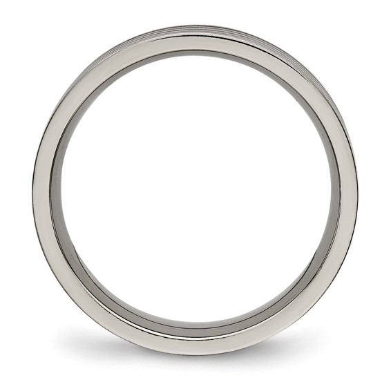 Titanium Polished 5mm Grooved Comfort Fit Band