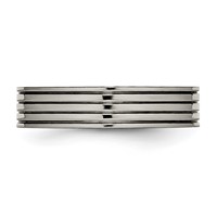Titanium Polished 5mm Grooved Comfort Fit Band view 3