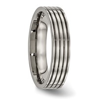 Titanium Polished 5mm Grooved Comfort Fit Band view 4