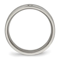 Titanium Polished Band with CZ 5mm Grooved Comfort Fit view 2