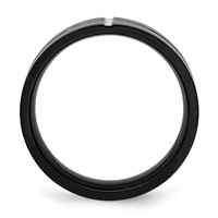 Chisel Titanium Polished Black IP-plated 8mm Grooved Comfort Fit Band view 2