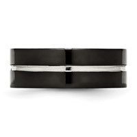 Chisel Titanium Polished Black IP-plated 8mm Grooved Comfort Fit Band view 3