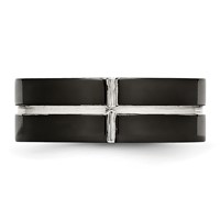 Chisel Titanium Polished Black IP-plated 8mm Grooved Comfort Fit Band view 4