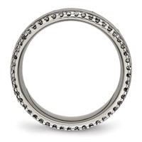 Chisel Titanium Polished Band with CZ 6.5mm Concave view 2