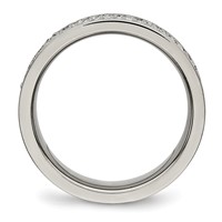 Titanium Polished Band with CZ 6mm Flat view 2