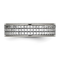 Titanium Polished Band with CZ 6mm Flat view 3