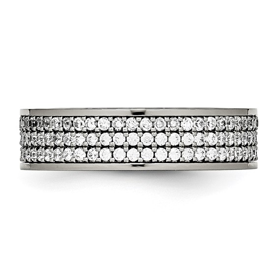 Titanium Polished with CZ 6mm Flat Band