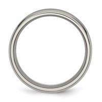 Chisel Titanium Brushed and Polished Concave 8mm Beveled Edge Band view 2