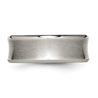 Chisel Titanium Brushed and Polished Concave 8mm Beveled Edge Band view 3