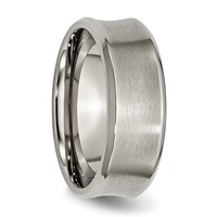 Chisel Titanium Brushed and Polished Concave 8mm Beveled Edge Band view 4