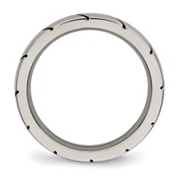 Titanium Polished 4mm Grooved Band view 2