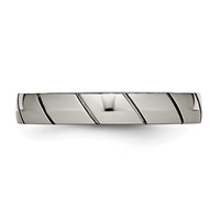 Titanium Polished 4mm Grooved Band view 3
