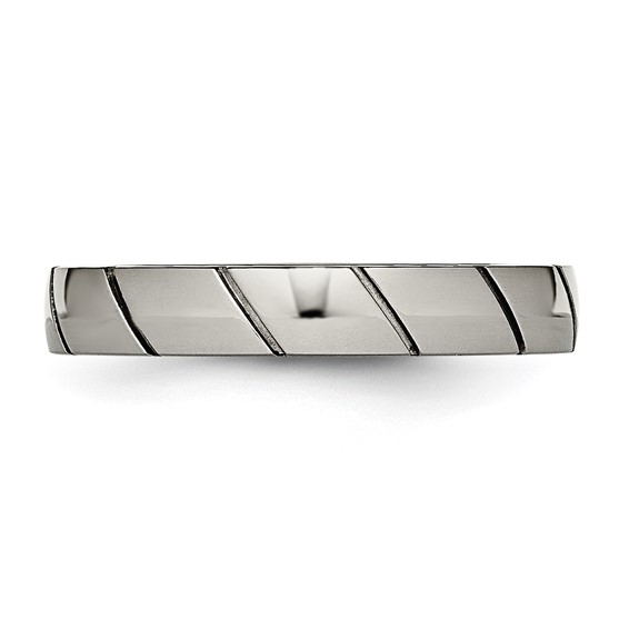 Titanium Polished 4mm Grooved Band