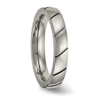 Titanium Polished 4mm Grooved Band view 4