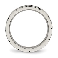 Chisel Titanium Polished Band with CZ 4mm Grooved view 2