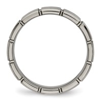 Titanium Brushed and Polished 5mm Grooved Band view 2