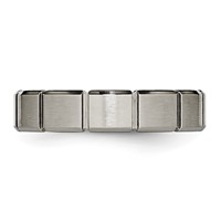 Titanium Brushed and Polished 5mm Grooved Band view 3