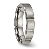 Titanium Brushed and Polished 5mm Grooved Band view 4