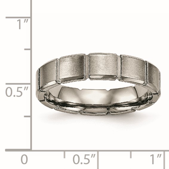 Titanium Brushed and Polished 5mm Grooved Band