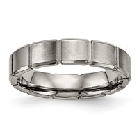 Titanium Brushed and Polished 5mm Grooved Band view 1