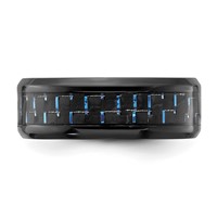 Chisel Black Titanium Polished Band with Black and Blue Carbon Fiber Inlay 8mm view 3
