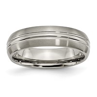 Chisel Titanium Brushed Center 6mm Grooved Band view 1