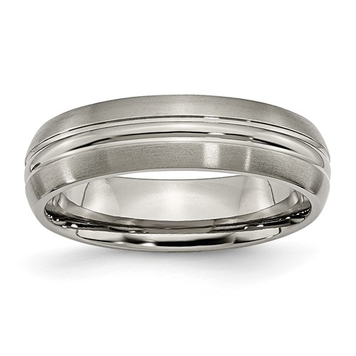 Chisel Titanium Brushed Center 6mm Grooved Band