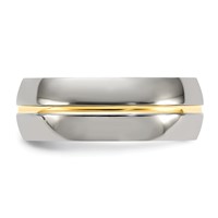 Chisel Titanium Yellow IP-plated Grooved 8mm Polished Band view 3