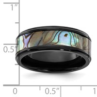Chisel Titanium Black IP-plated Mother of Pearl Inlay 8mm Band view 4