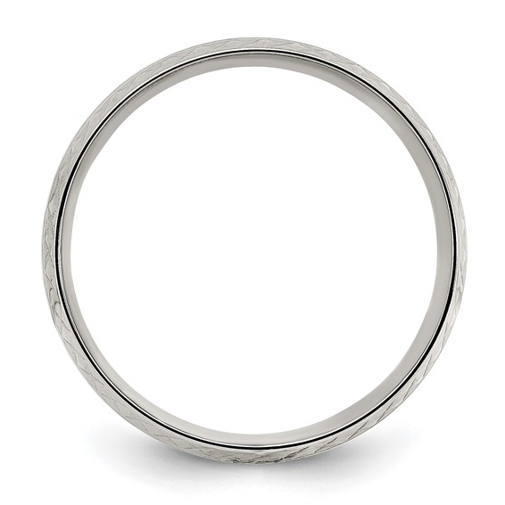 Chisel Titanium Polished Grooved Criss Cross Design 7mm Band