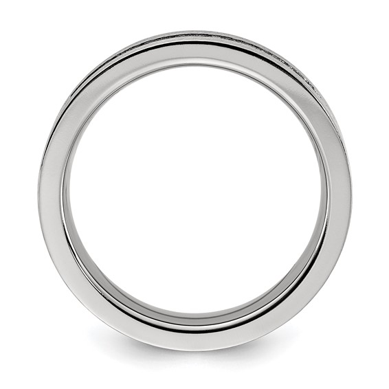 Chisel Titanium Brushed with CZ Flat 7.00mm Band