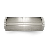 Chisel Titanium Brushed Center 8mm Grooved Band view 3