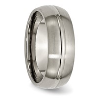 Chisel Titanium Brushed Center 8mm Grooved Band view 4