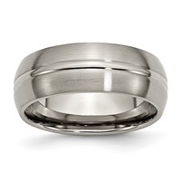 Chisel Titanium Brushed Center 8mm Grooved Band view 1