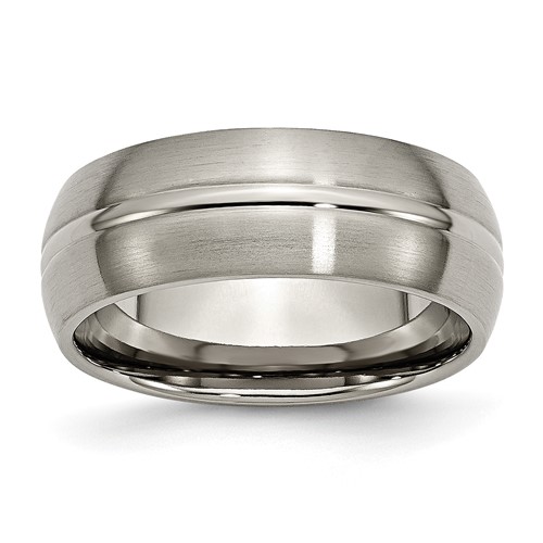 Chisel Titanium Brushed Center 8mm Grooved Band