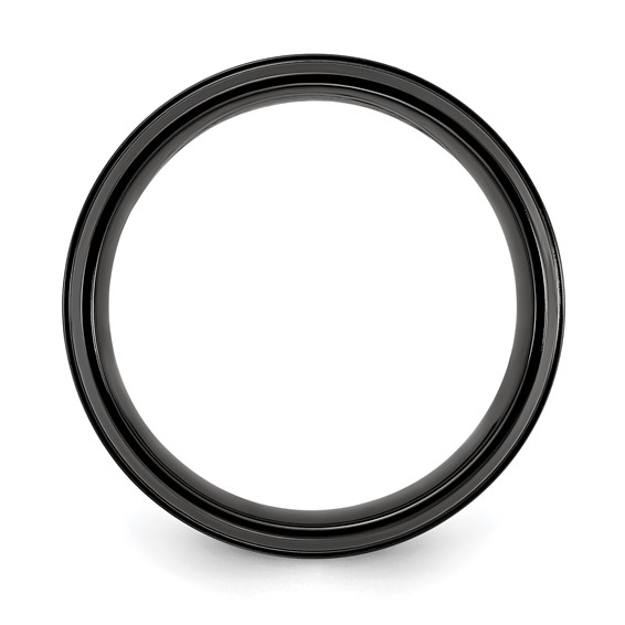 Chisel Black Titanium Polished with Grey Carbon Fiber Inlay 8.00mm Band