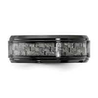 Chisel Black Titanium Polished Band with Grey Carbon Fiber Inlay 8.00mm view 4