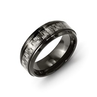 Chisel Black Titanium Polished Band with Grey Carbon Fiber Inlay 8.00mm view 5