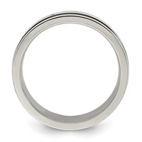 Chisel Titanium Polished Band with Yellow IP-plated Center 8.00mm view 3